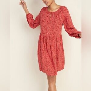 Old Navy Red Bishop Sleeve Sundress